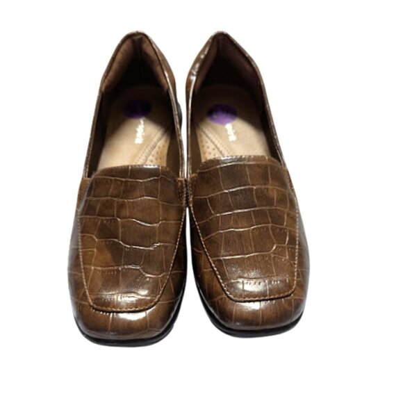 Easy Spirit Abide  Brown Faux Croc Eflex Low Heel  Classic Loafers Size 6.5 NWOB - Picture 2 of 8